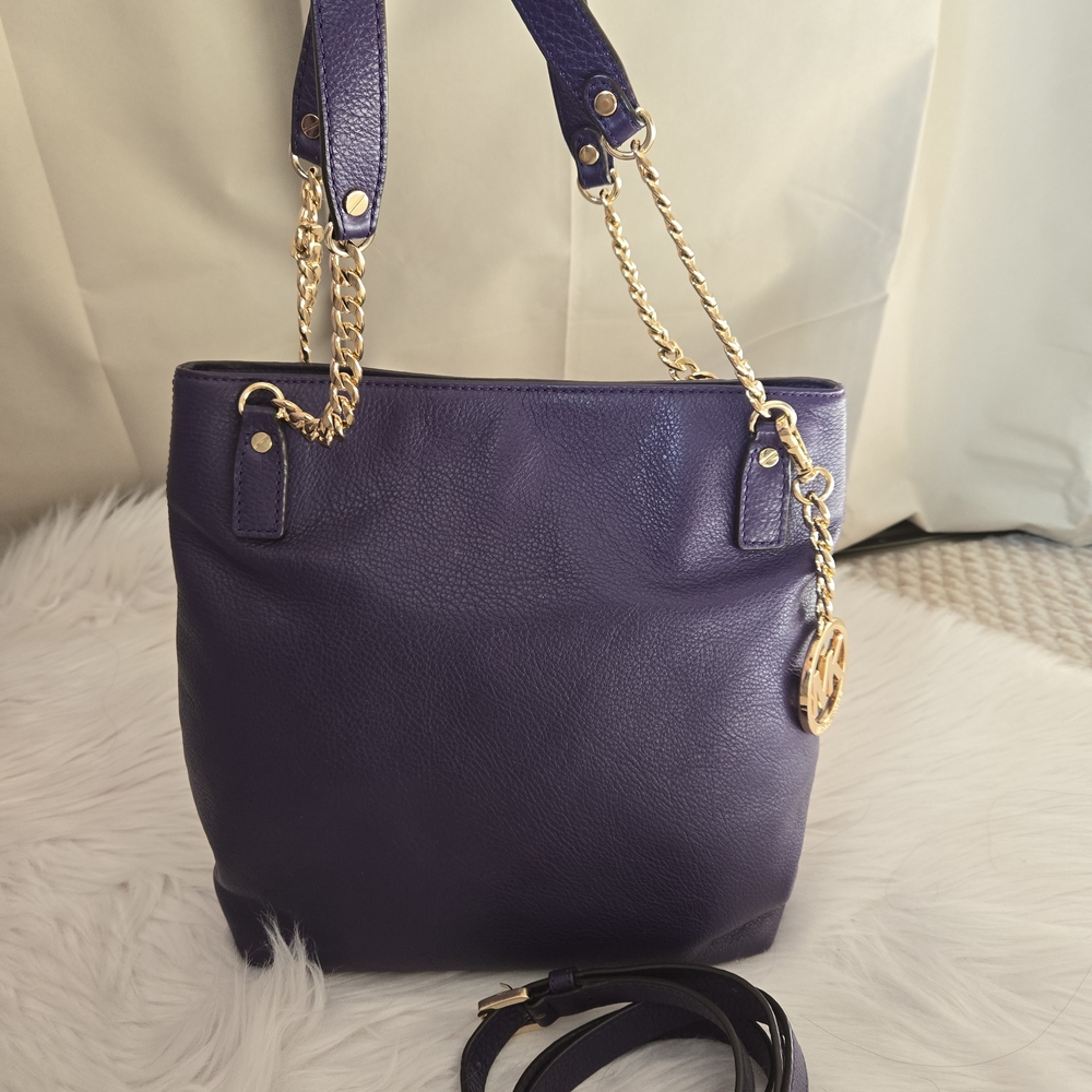 Like New Authentic "Michael Kors", Purple Leather Shoulder Bag